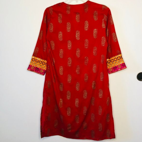 Stunning Hand Crafted Indian Tunic / Dress- NWOT - Picture 6 of 7